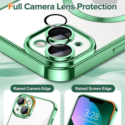 Capa MagSafe para Apple iPhone 13, Techsuit, Luxury Crystal, Verde Claro