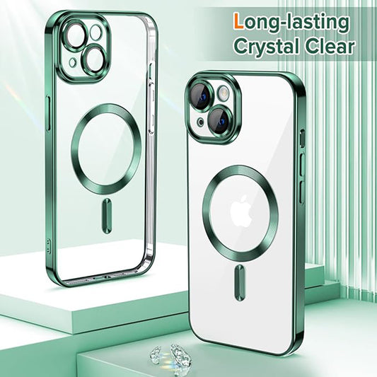 Capa MagSafe para Apple iPhone 13, Techsuit, Luxury Crystal, Verde Escuro