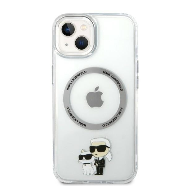 MagSafe Case for Apple iPhone 14 Plus, Karl Lagerfeld, Ikonik Karl & Choupette, Transparent