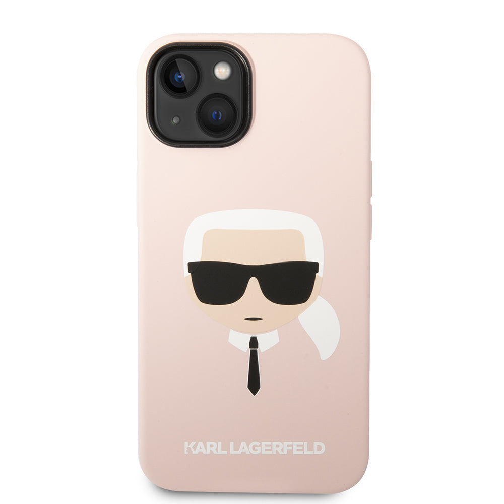 Capa MagSafe para Apple iPhone 14 Plus, Karl Lagerfeld, Silicone Karl's Head, Rosa