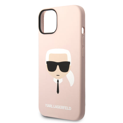 Capa MagSafe para Apple iPhone 14 Plus, Karl Lagerfeld, Silicone Karl's Head, Rosa