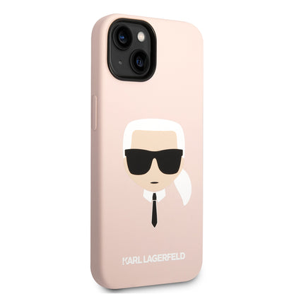 Capa MagSafe para Apple iPhone 14 Plus, Karl Lagerfeld, Silicone Karl's Head, Rosa