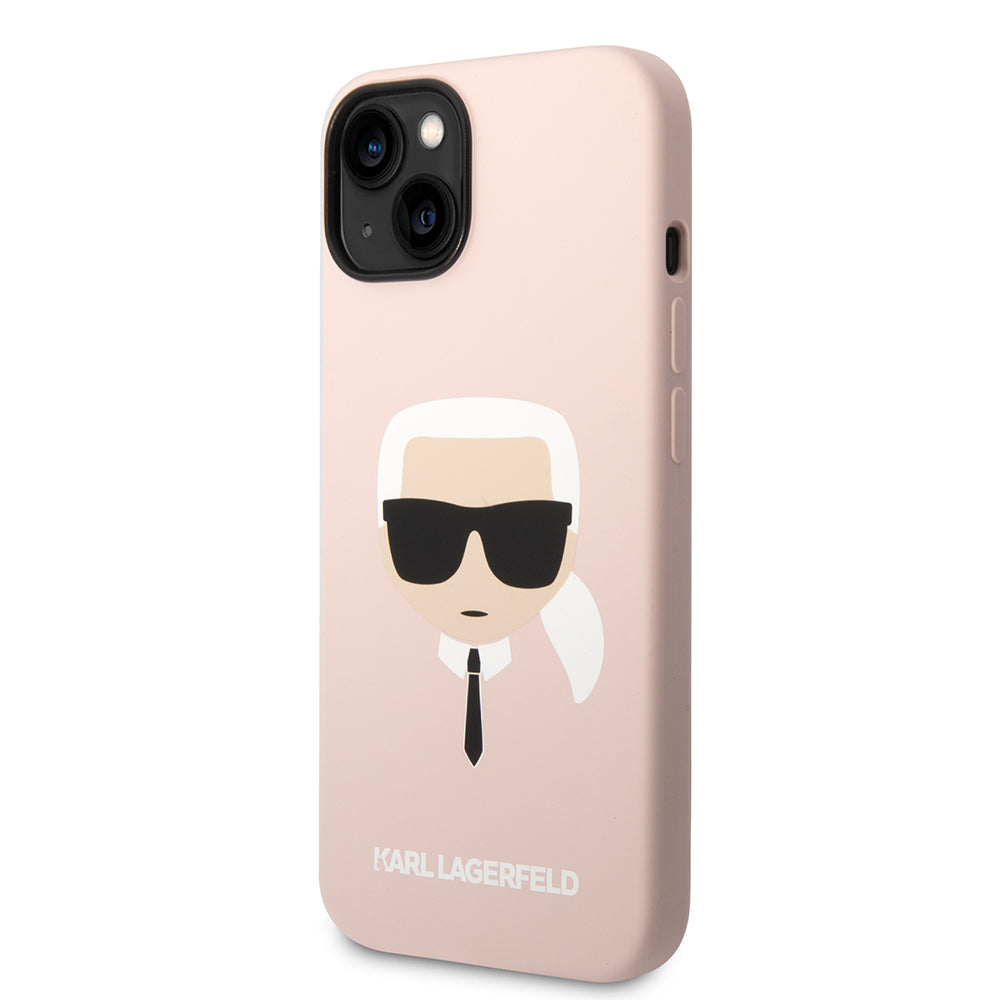 Capa MagSafe para Apple iPhone 14 Plus, Karl Lagerfeld, Silicone Karl's Head, Rosa