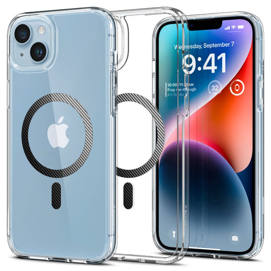MagSafe Case for Apple iPhone 14 Plus, Spigen, Ultra Hybrid Carbon, Transparent