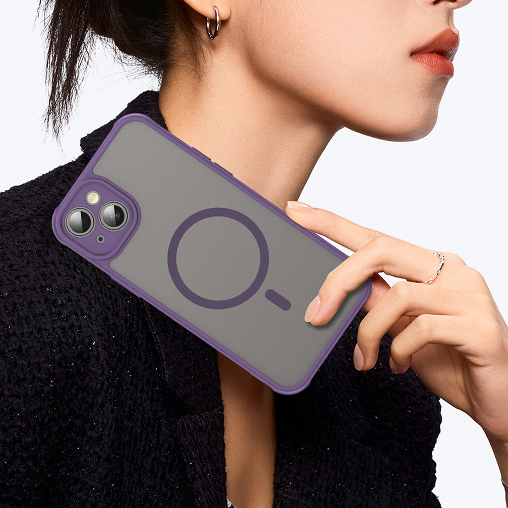 Capa MagSafe para Apple iPhone 14 Plus, Techsuit, HaloFrost II, Roxo