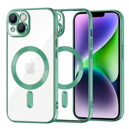 Capa MagSafe para Apple iPhone 14 Plus, Techsuit, Luxury Crystal, Verde Claro