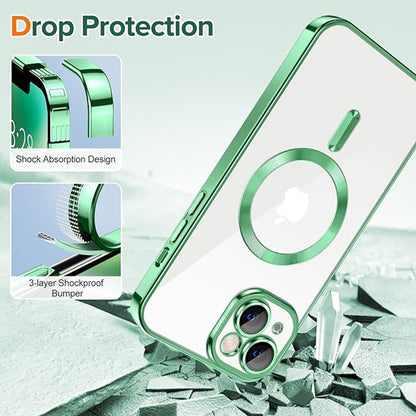Capa MagSafe para Apple iPhone 14 Plus, Techsuit, Luxury Crystal, Verde Claro
