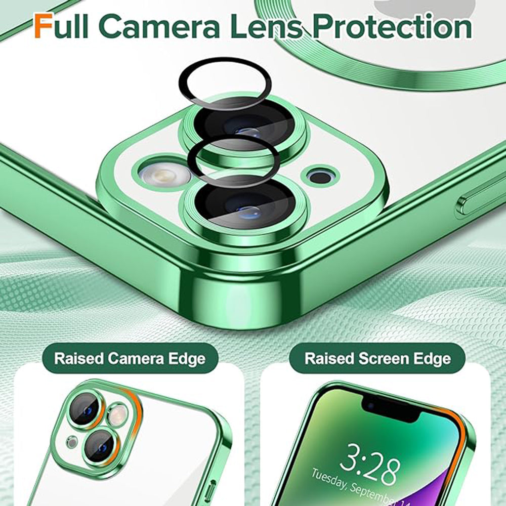 Capa MagSafe para Apple iPhone 14 Plus, Techsuit, Luxury Crystal, Verde Claro