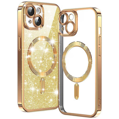 Capa MagSafe para Apple iPhone 14 Plus, Techsuit, Luxury Glitter, Dourada