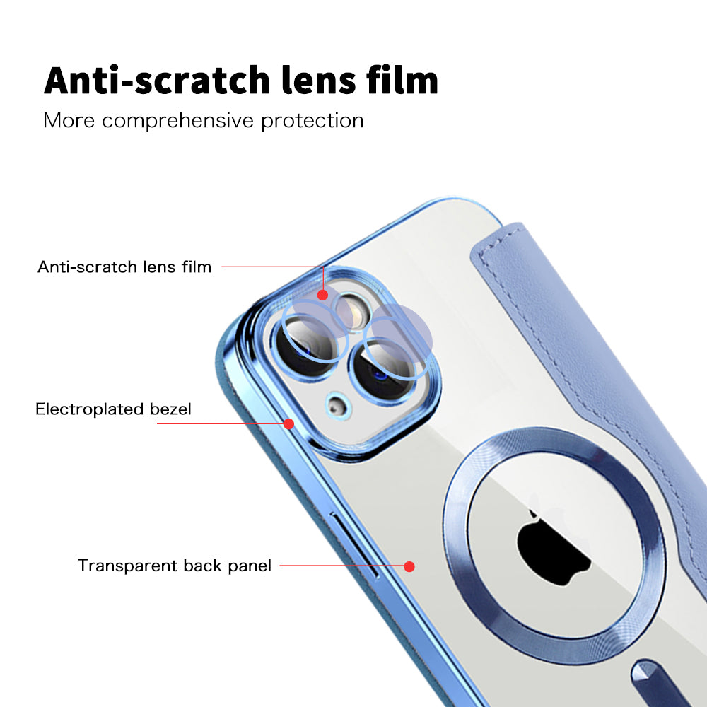 Capa MagSafe para Apple iPhone 14 Plus, Techsuit, SmartMag Book, Azul