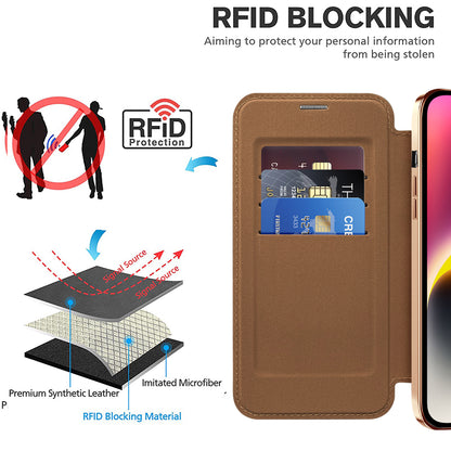 Capa MagSafe para Apple iPhone 14 Plus, Techsuit, SmartMag Book, Castanha