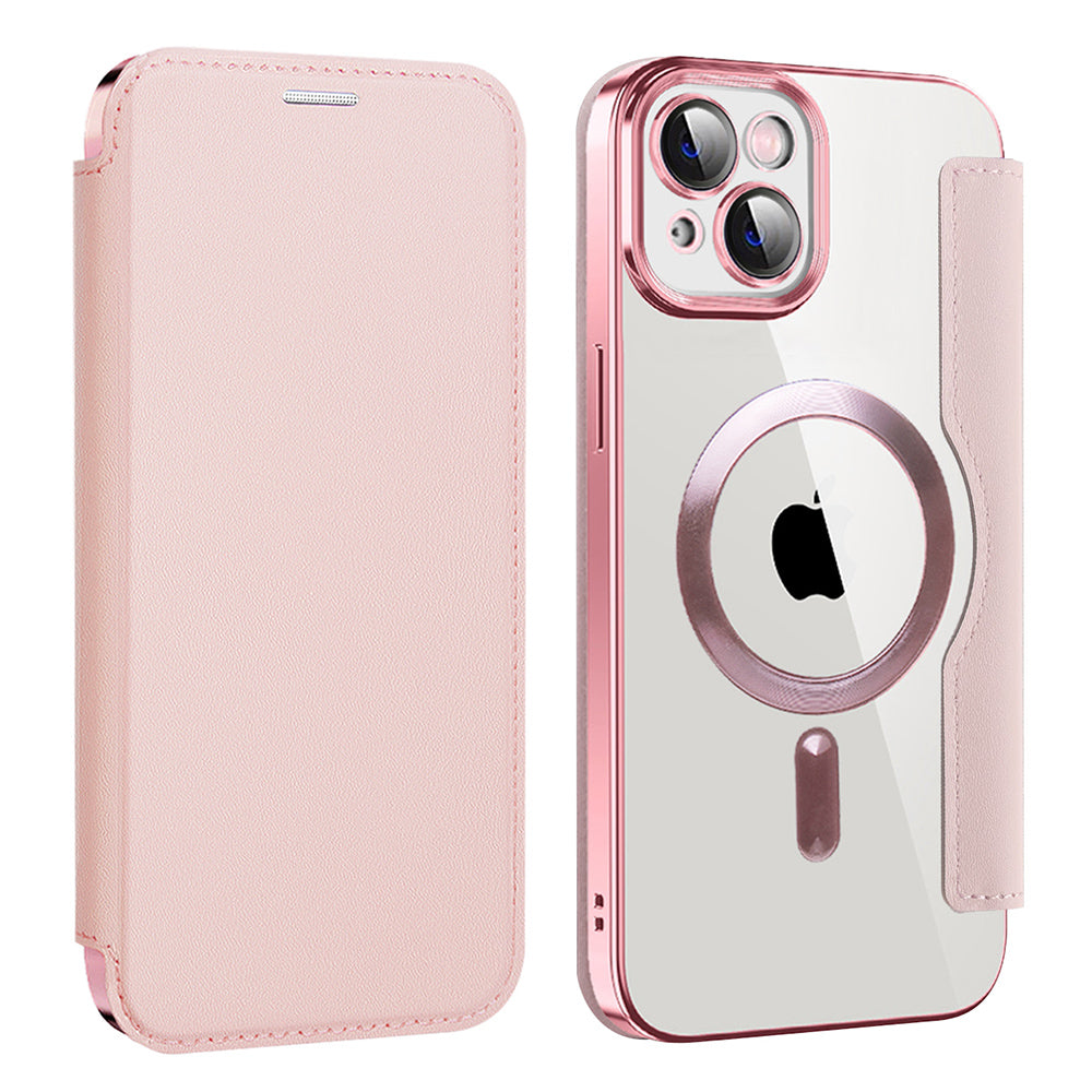 Capa MagSafe para Apple iPhone 14 Plus, Techsuit, SmartMag Book, Rosa