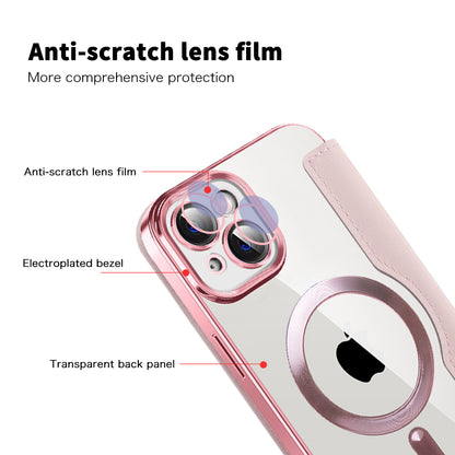Capa MagSafe para Apple iPhone 14 Plus, Techsuit, SmartMag Book, Rosa