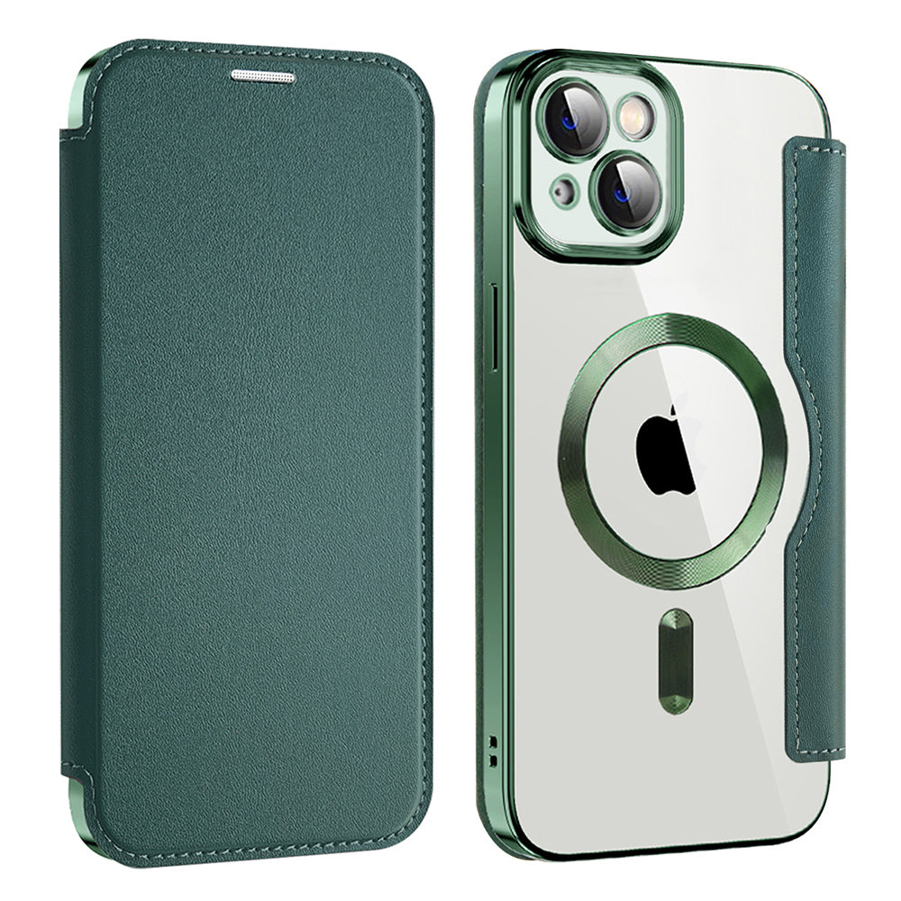 Capa MagSafe para Apple iPhone 14 Plus, Techsuit, SmartMag Book, Verde