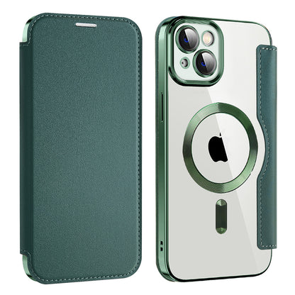 Capa MagSafe para Apple iPhone 14 Plus, Techsuit, SmartMag Book, Verde