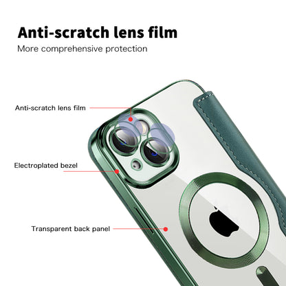 Capa MagSafe para Apple iPhone 14 Plus, Techsuit, SmartMag Book, Verde