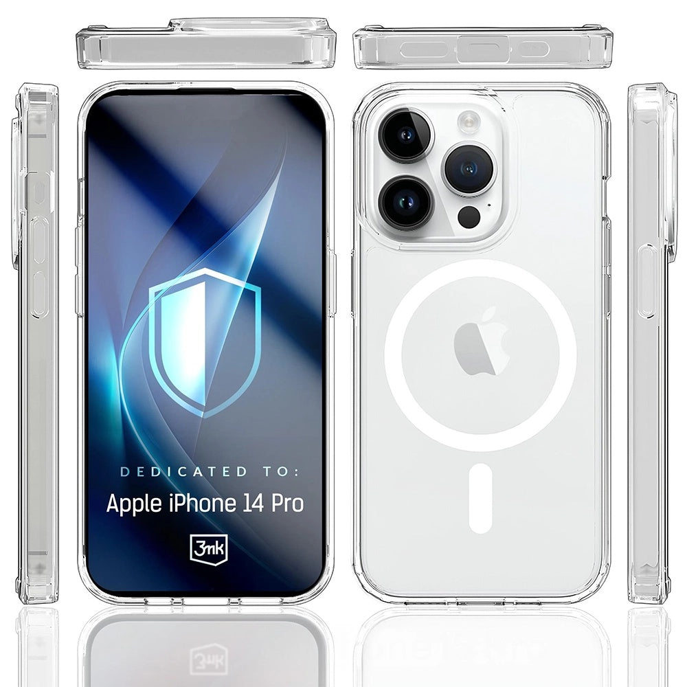 Capa MagSafe para Apple iPhone 14 Pro, 3MK, Armor MagCase, Transparente