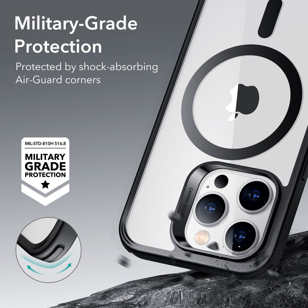 Capa MagSafe para Apple iPhone 14 Pro, ESR, Classic Hybrid, Preto Transparente