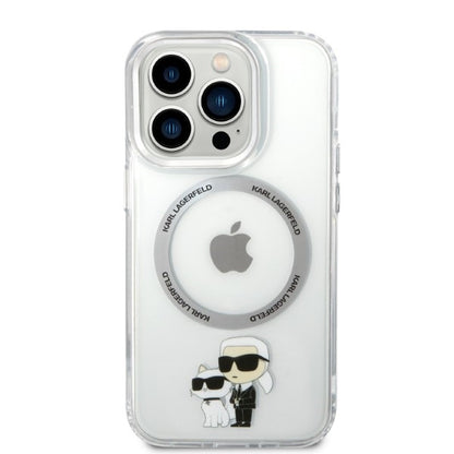 MagSafe Case for Apple iPhone 14 Pro, Karl Lagerfeld, Ikonik Karl & Choupette, Transparent