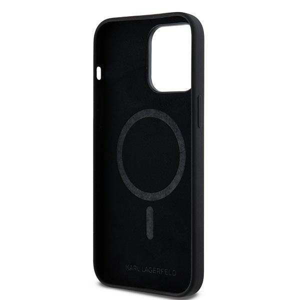 Capa MagSafe para Apple iPhone 14 Pro, Karl Lagerfeld, Silicone Karl & Choupette, Preta