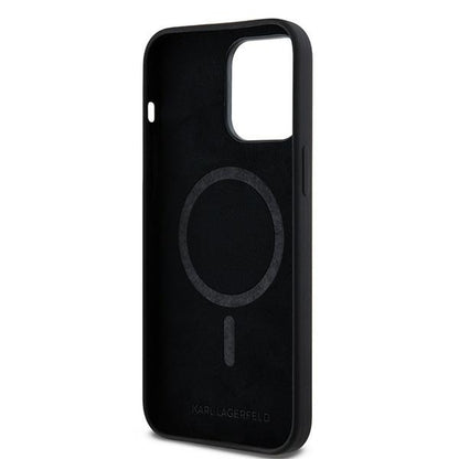 Capa MagSafe para Apple iPhone 14 Pro, Karl Lagerfeld, Silicone Karl & Choupette, Preta