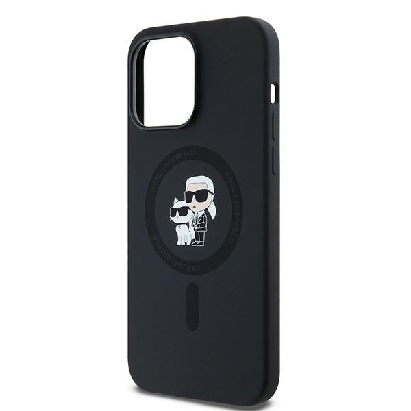 Capa MagSafe para Apple iPhone 14 Pro, Karl Lagerfeld, Silicone Karl & Choupette, Preta