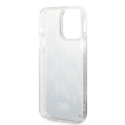 Capa MagSafe para Apple iPhone 14 Pro Max, Karl Lagerfeld, Monogram Liquid Glitter, Preta