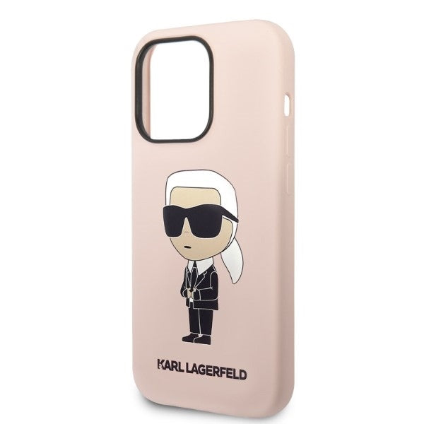 MagSafe Case for Apple iPhone 14 Pro Max, Karl Lagerfeld, Ikonik Karl Silicone, Pink