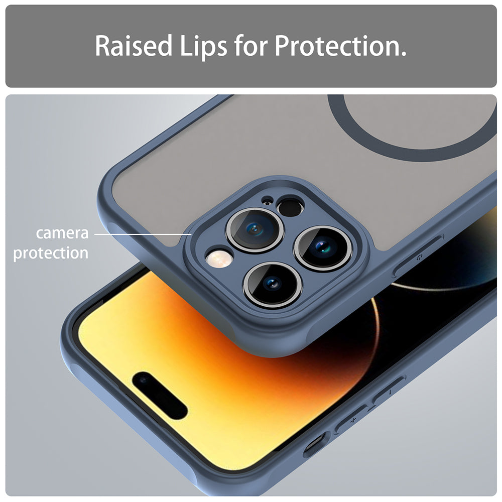 MagSafe Case for Apple iPhone 14 Pro Max, Techsuit, HaloFrost II, Navy Blue