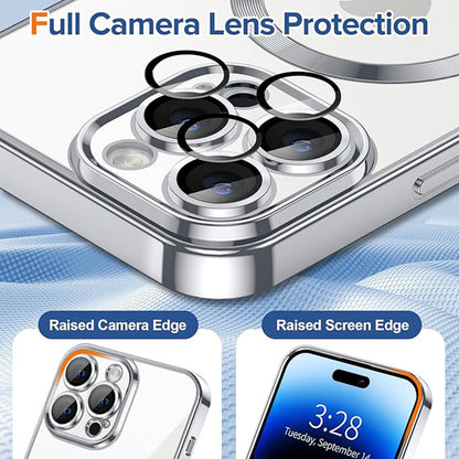 Capa MagSafe para Apple iPhone 14 Pro Max, Techsuit, Luxury Crystal, Prateada