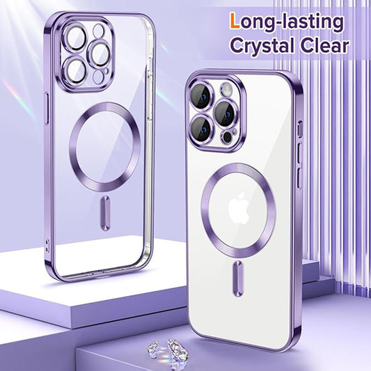 Capa MagSafe para Apple iPhone 14 Pro Max, Techsuit, Luxury Crystal, Roxo Claro