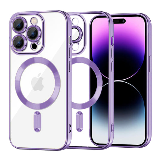 Capa MagSafe para Apple iPhone 14 Pro Max, Techsuit, Luxury Crystal, Roxo Claro