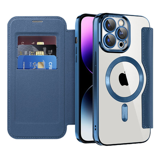 Capa MagSafe para Apple iPhone 14 Pro Max, Techsuit, SmartMag Book, Azul