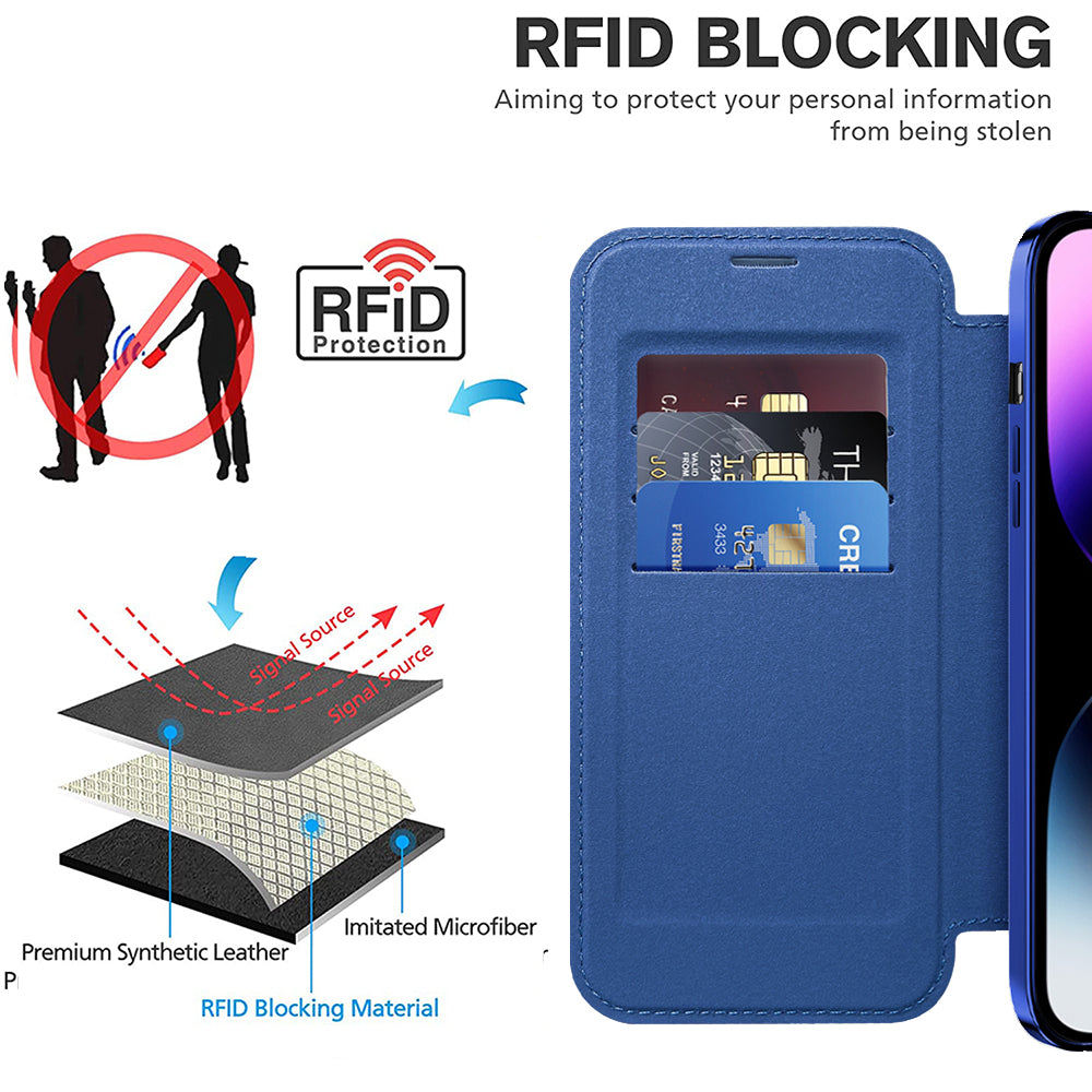 Capa MagSafe para Apple iPhone 14 Pro Max, Techsuit, SmartMag Book, Azul