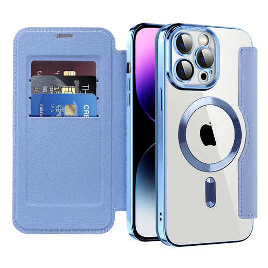 Capa MagSafe para Apple iPhone 14 Pro Max, Techsuit, SmartMag Book, Azul