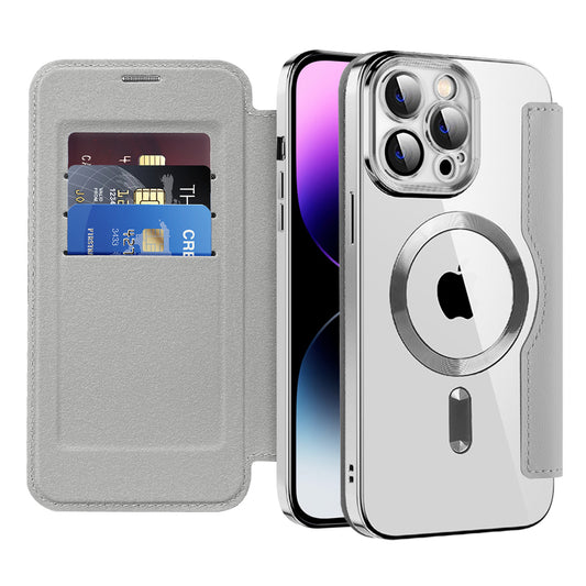 Capa MagSafe para Apple iPhone 14 Pro Max, Techsuit, SmartMag Book, Cinzento