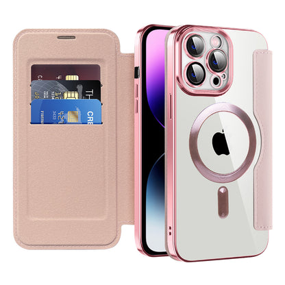 Capa MagSafe para Apple iPhone 14 Pro Max, Techsuit, SmartMag Book, Rosa