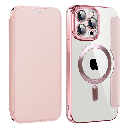 Capa MagSafe para Apple iPhone 14 Pro Max, Techsuit, SmartMag Book, Rosa