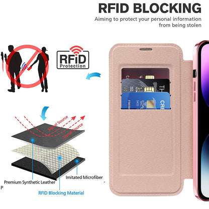 Capa MagSafe para Apple iPhone 14 Pro Max, Techsuit, SmartMag Book, Rosa