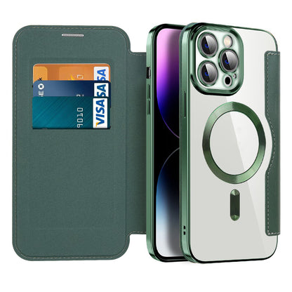 Capa MagSafe para Apple iPhone 14 Pro Max, Techsuit, SmartMag Book, Verde