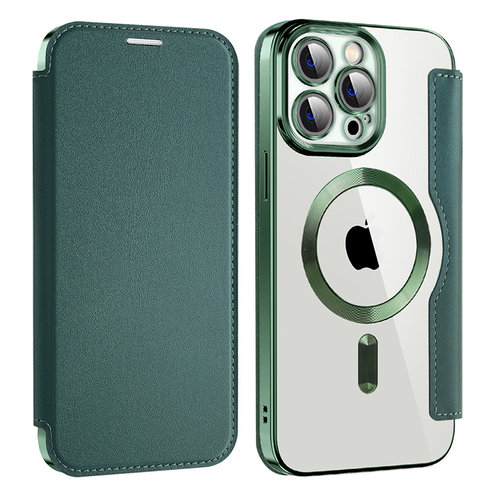 Capa MagSafe para Apple iPhone 14 Pro Max, Techsuit, SmartMag Book, Verde