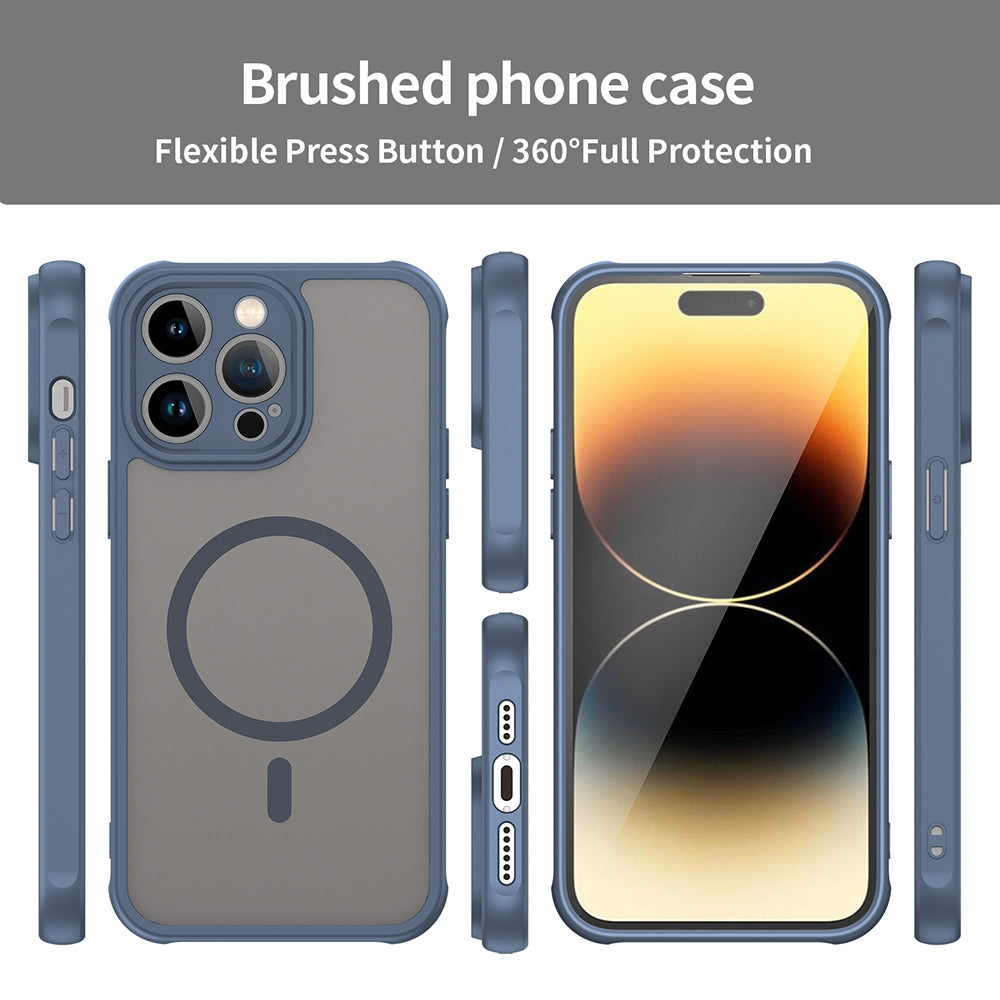 MagSafe Case for Apple iPhone 14 Pro, Techsuit, HaloFrost II, Navy Blue