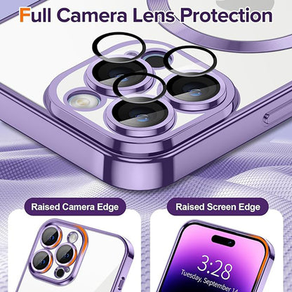 Capa MagSafe para Apple iPhone 14 Pro, Techsuit, Luxury Crystal, Roxo Claro