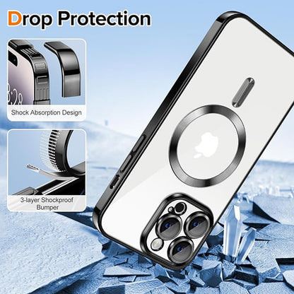 Capa MagSafe para Apple iPhone 14 Pro, Techsuit, Luxury Crystal, Preta