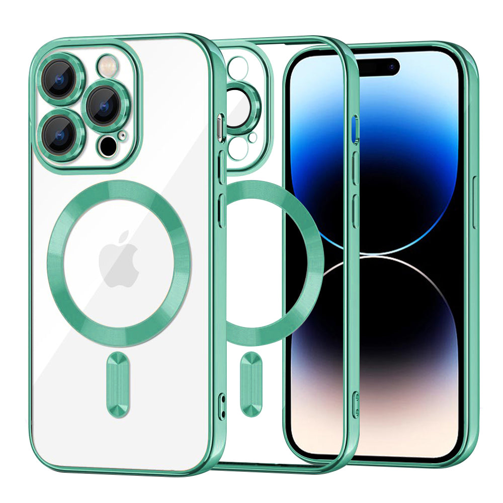 Capa MagSafe para Apple iPhone 14 Pro, Techsuit, Luxury Crystal, Verde Claro