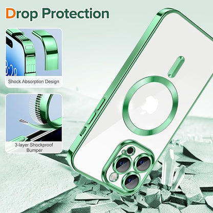 Capa MagSafe para Apple iPhone 14 Pro, Techsuit, Luxury Crystal, Verde Claro