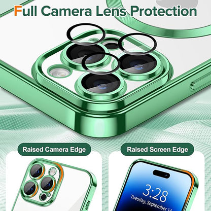 Capa MagSafe para Apple iPhone 14 Pro, Techsuit, Luxury Crystal, Verde Claro