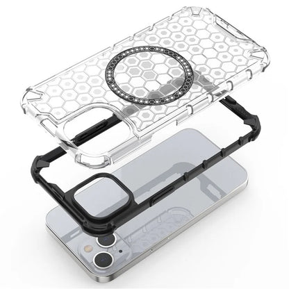 Capa MagSafe para Apple iPhone 14, Techsuit, HoneyComb Shield, Branca