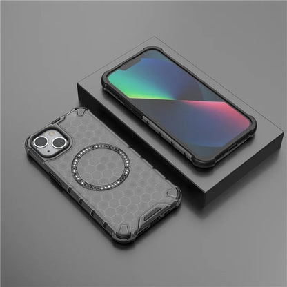 Capa MagSafe para Apple iPhone 14, Techsuit, HoneyComb Shield, Preta