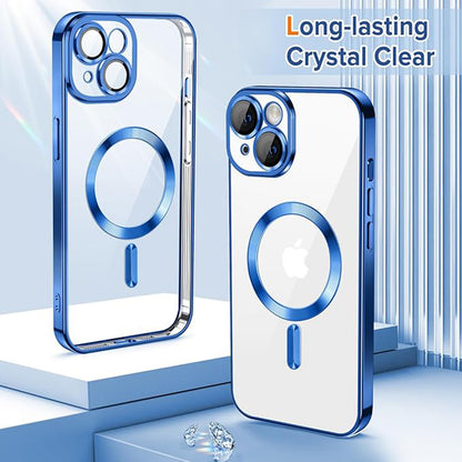 Capa MagSafe para Apple iPhone 14, Techsuit, Luxury Crystal, Azul Escuro